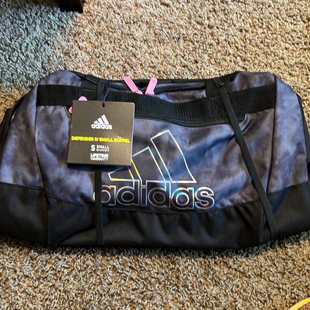Girls Adidas defender IV small duffel bag 20.5x11.75x11